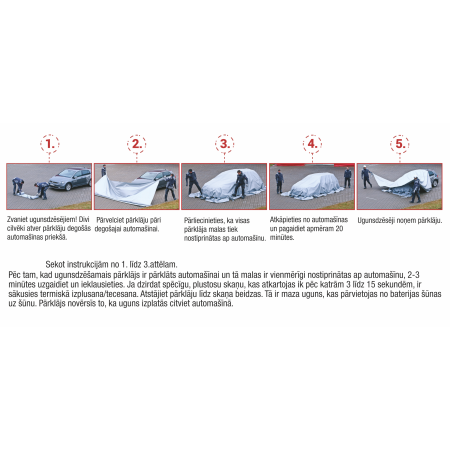 Auto ugunsdzēsības pārklājs vienreizējai lietošanai 6x8m