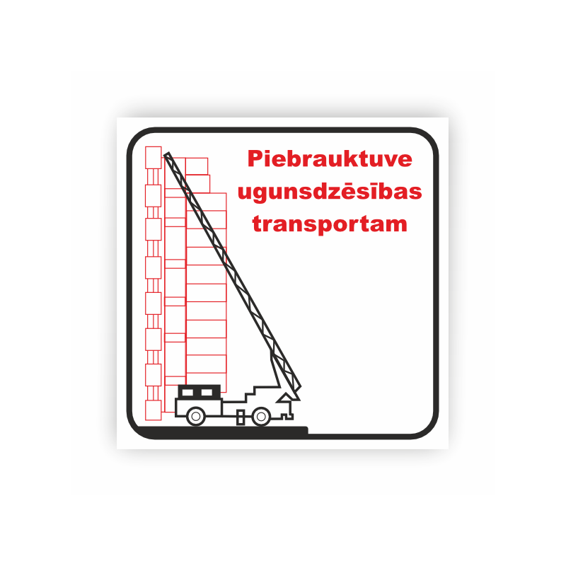 Kompozītmateriāla plāksne "Vieta ugunsdzēsības transportam"