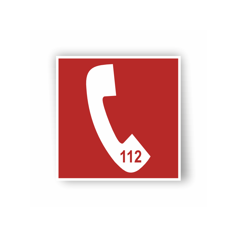 Zīme "Ugunsgrēka gadījumā zvanīt 112" klausule