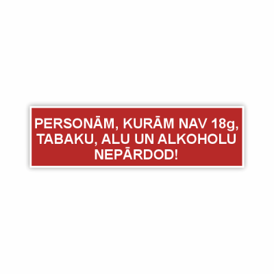 Zīme "Personām līdz 18...