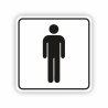 Zīme "WC simbols" vīriešu, melnbalta