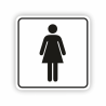 Zīme "WC simbols" sieviešu, melnbalta