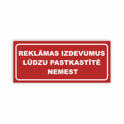 Zīme "Reklāmas izdevumus...